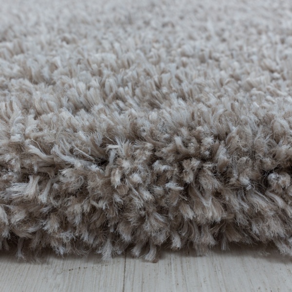 Fluffy Shaggy Plain Beige Rug